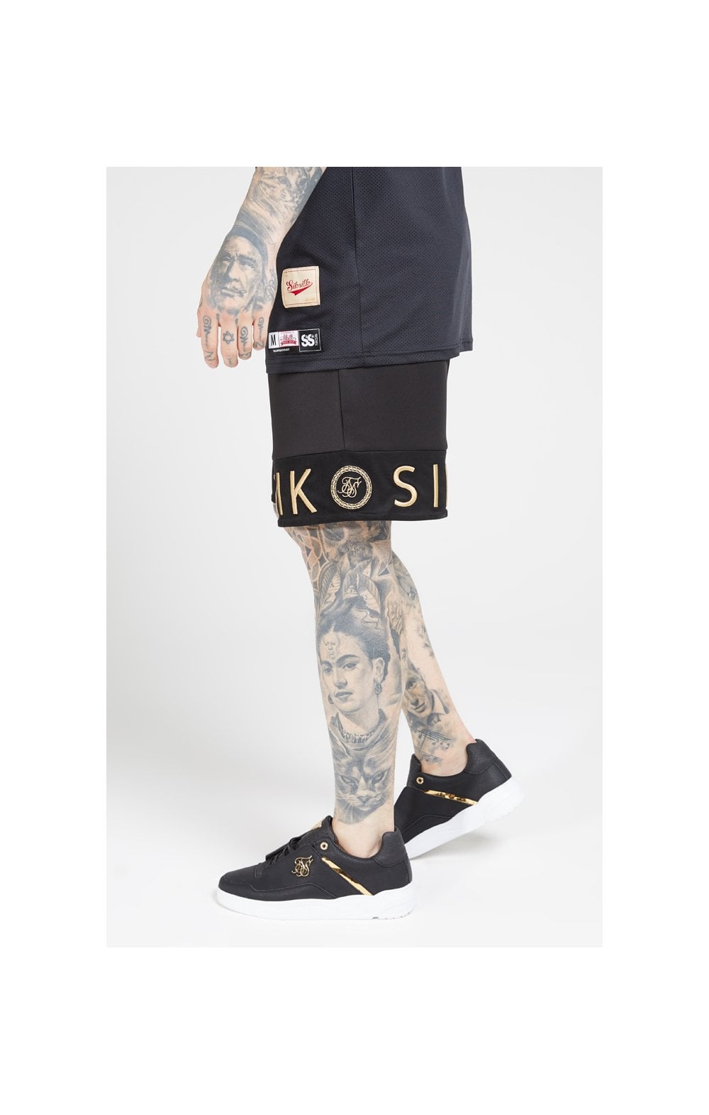 SikSilk Relaxed Shorts - Black & Gold (1)