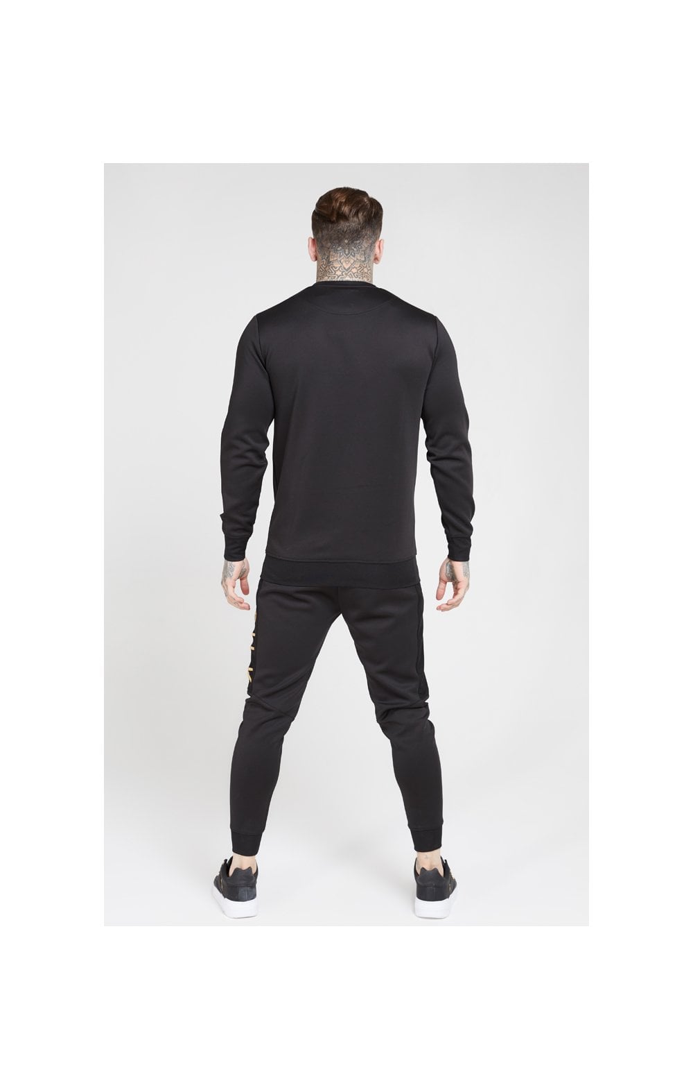 SikSilk Fitted Panel Cuff Pants – Black & Gold (6)