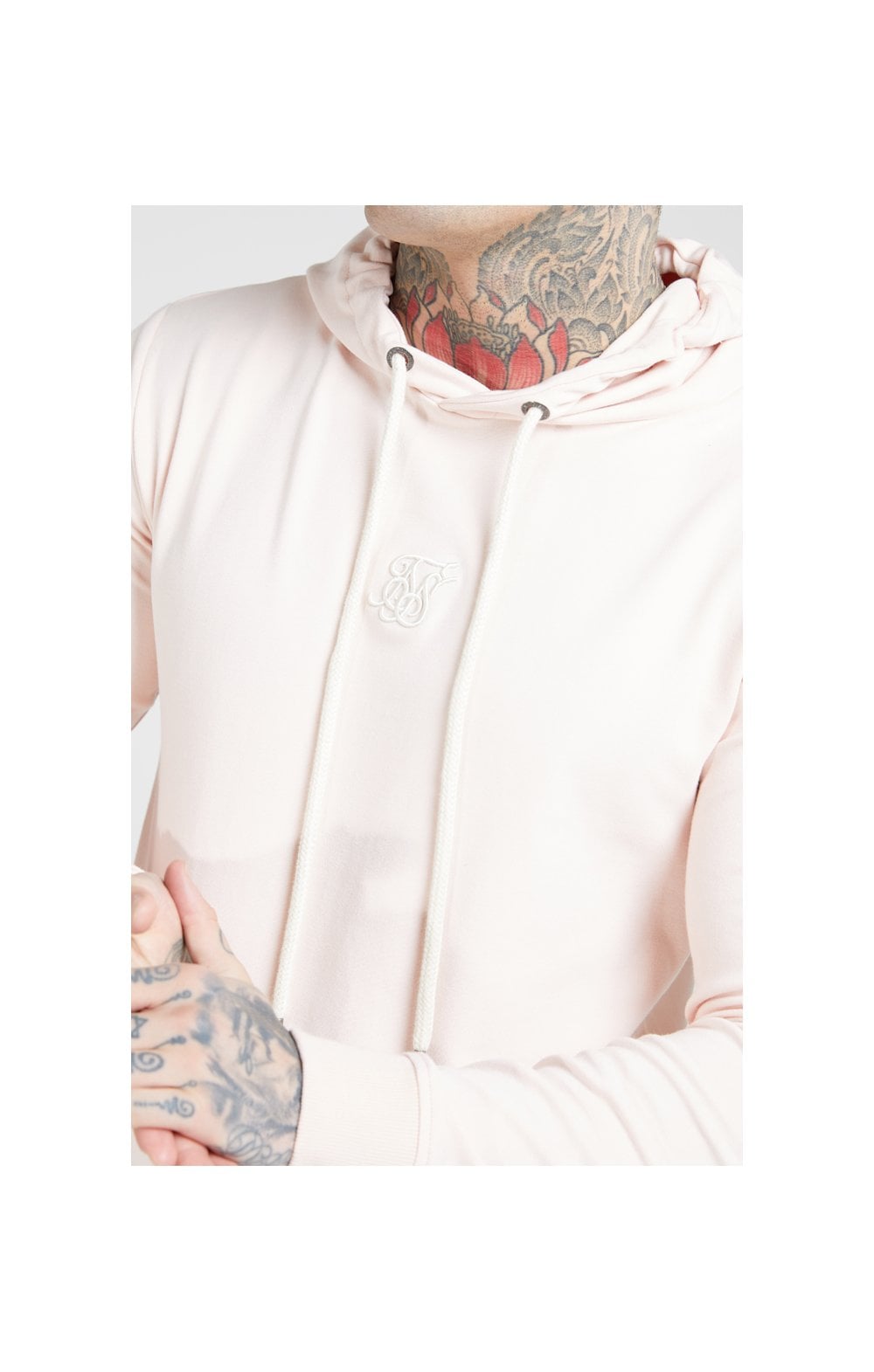 SikSilk Overhead Muscle Fit Hoodie - Cloudy Pink