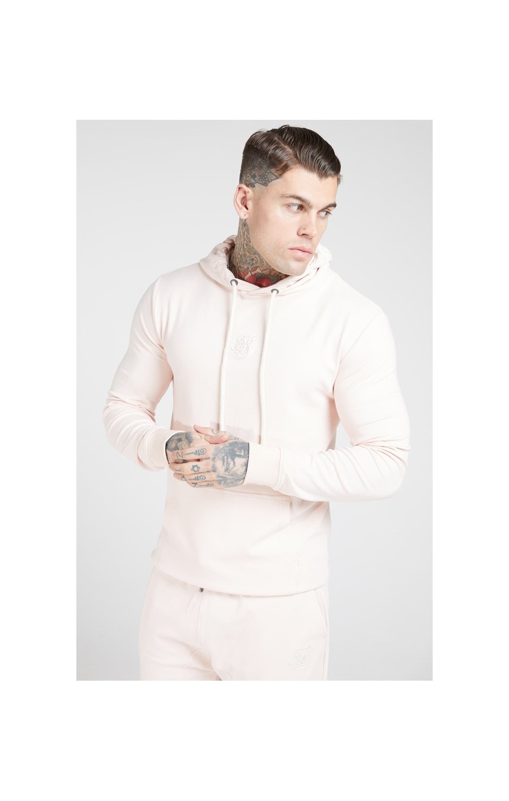 SikSilk Overhead Muscle Fit Hoodie - Cloudy Pink (1)