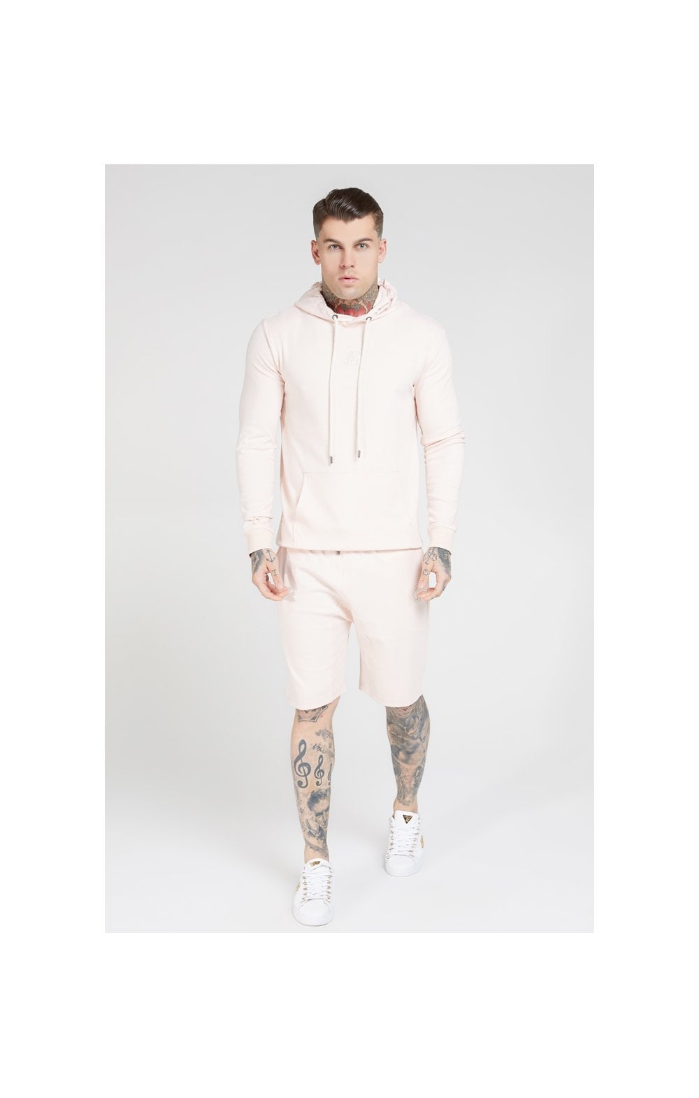 SikSilk Overhead Muscle Fit Hoodie - Cloudy Pink (2)