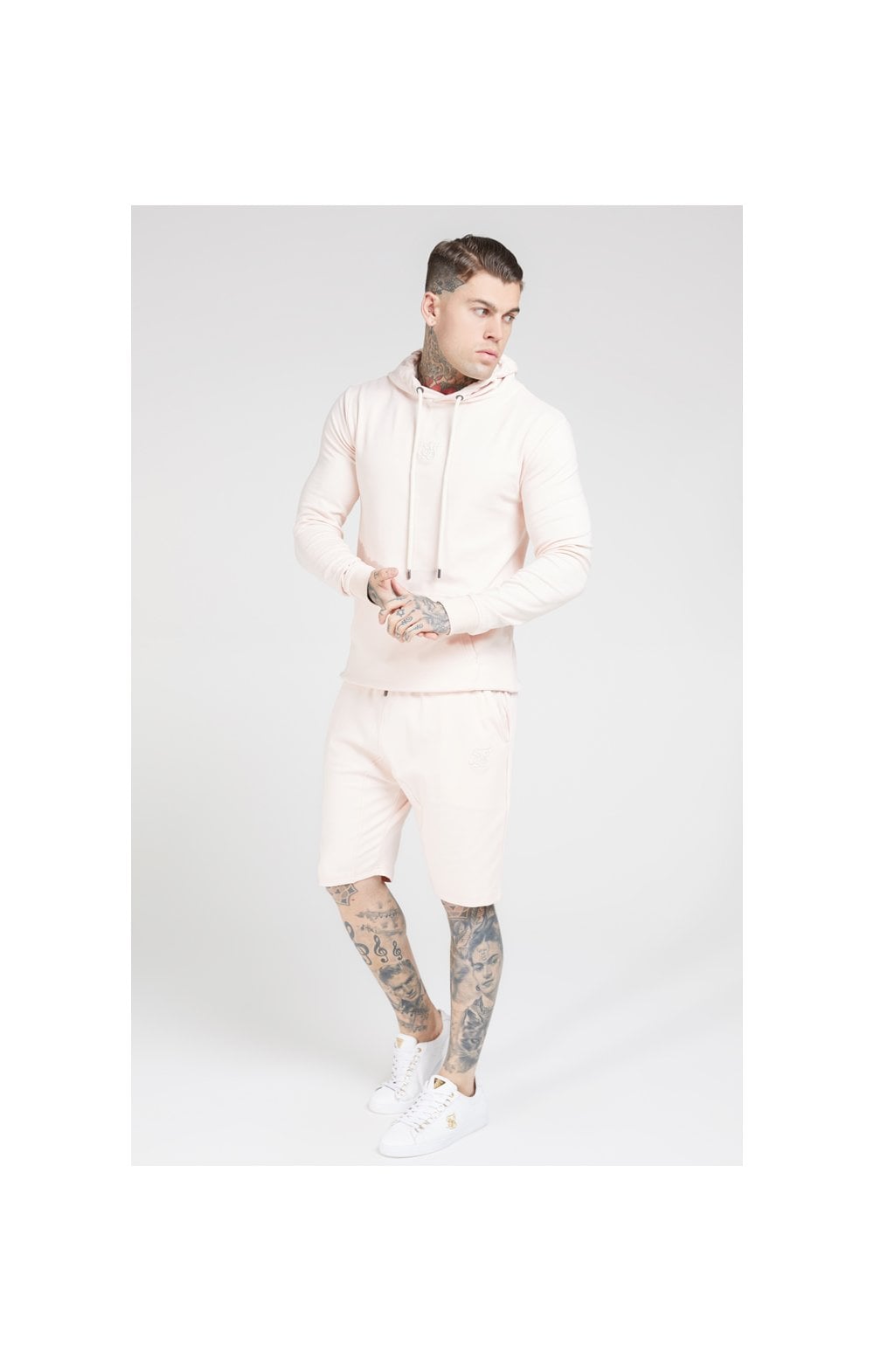 SikSilk Overhead Muscle Fit Hoodie - Cloudy Pink (4)