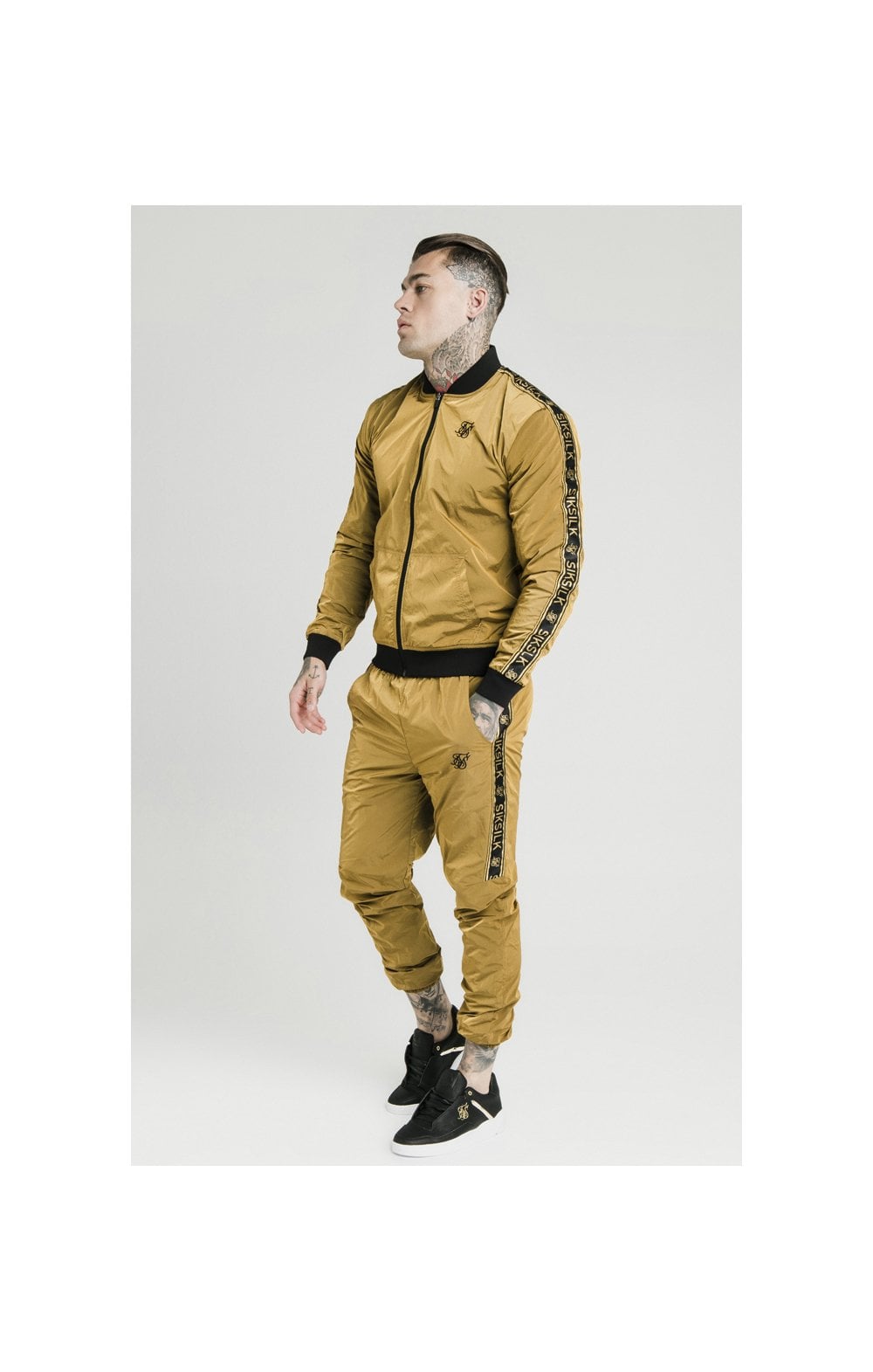 SikSilk Crushed Nylon Tape Bomber – Golden Mustard (3)