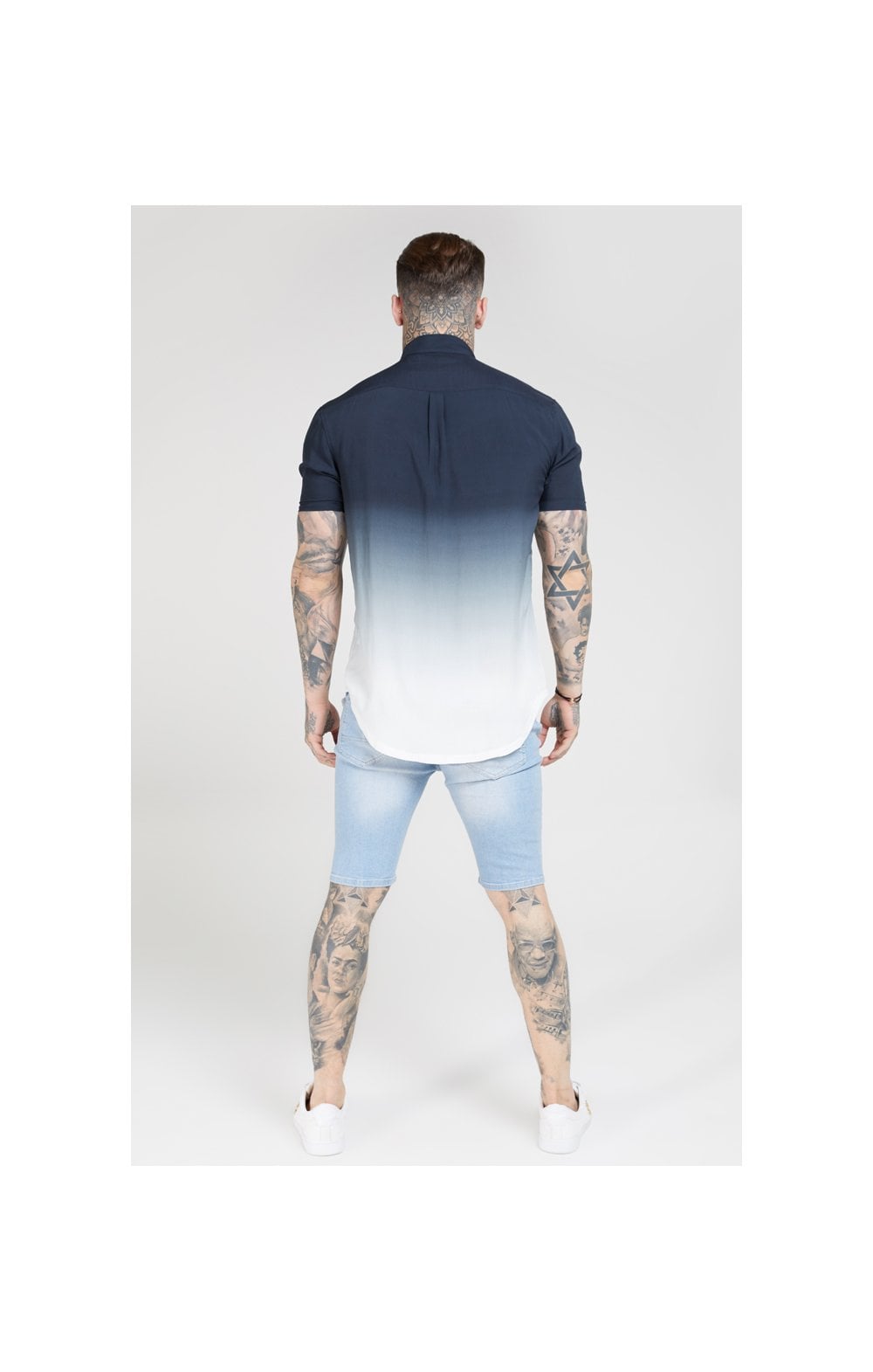 SikSilk Resort Shirt – Navy & White (4)