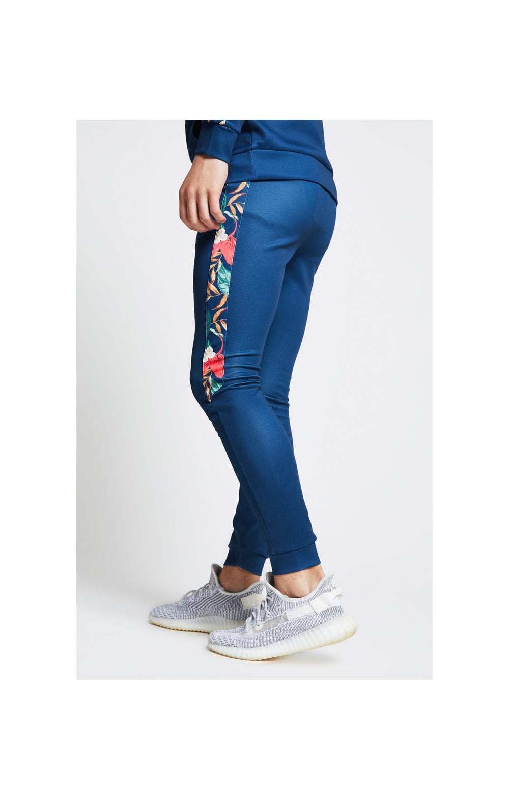 Illusive London Tape Panelled Joggers – Teal & Tropical Leaf (1)