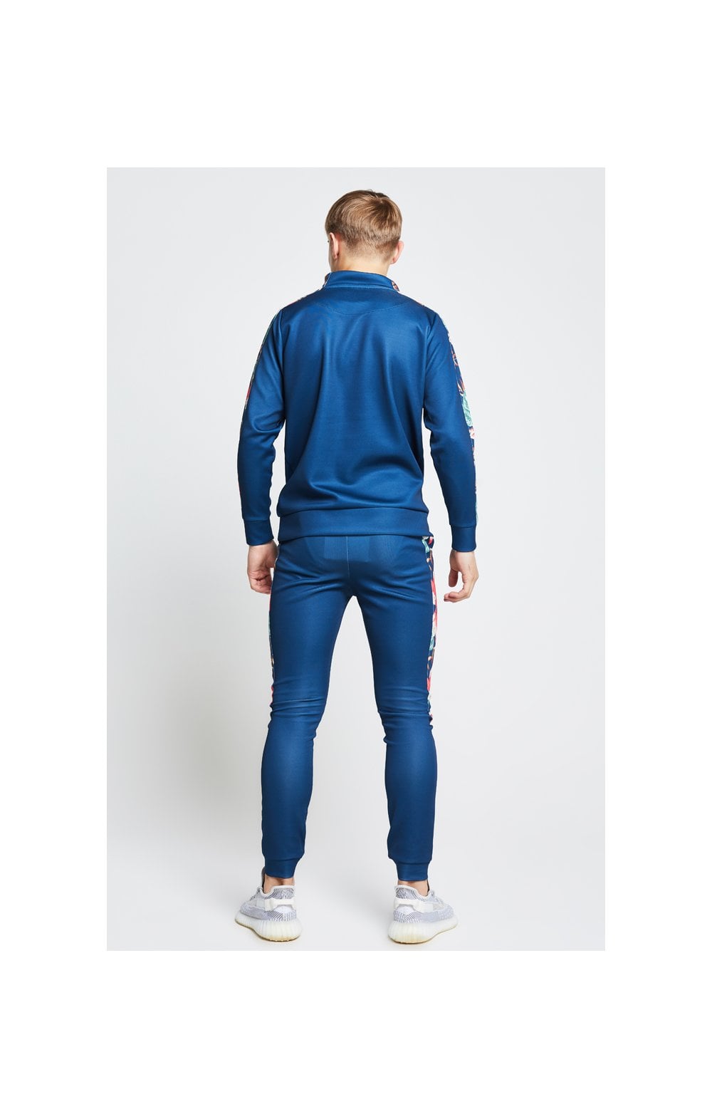 Illusive London Tape Panelled Joggers – Teal & Tropical Leaf (5)