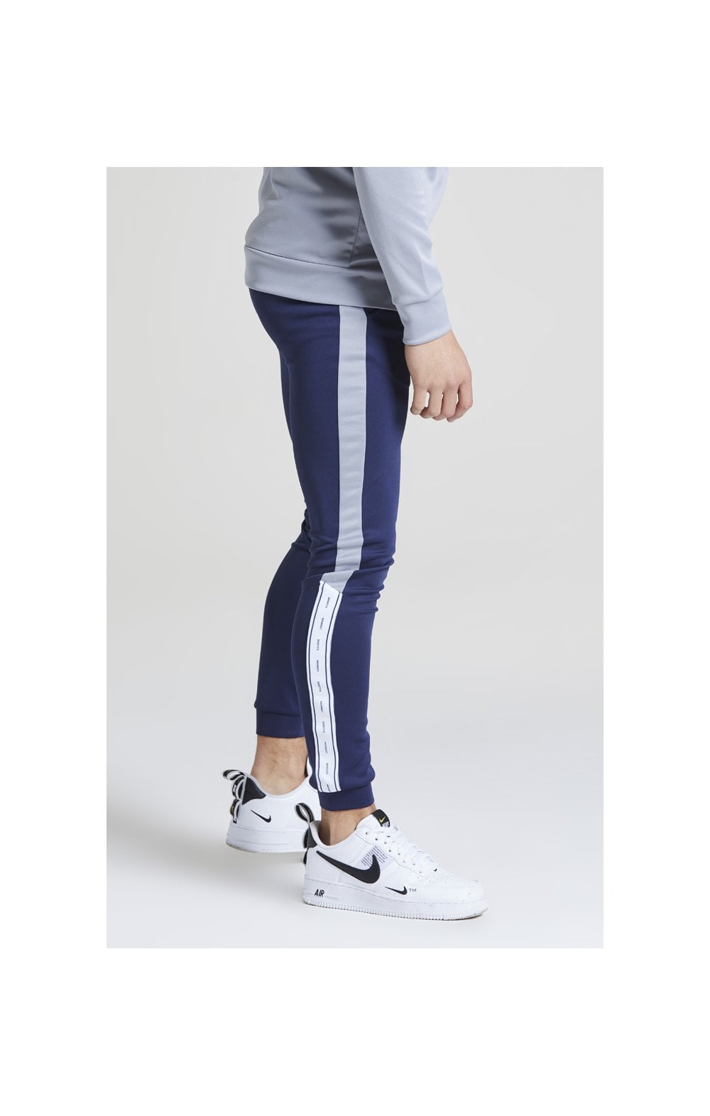 Load image into Gallery viewer, Illusive London Taped Joggers - Navy &amp; Grey (1)