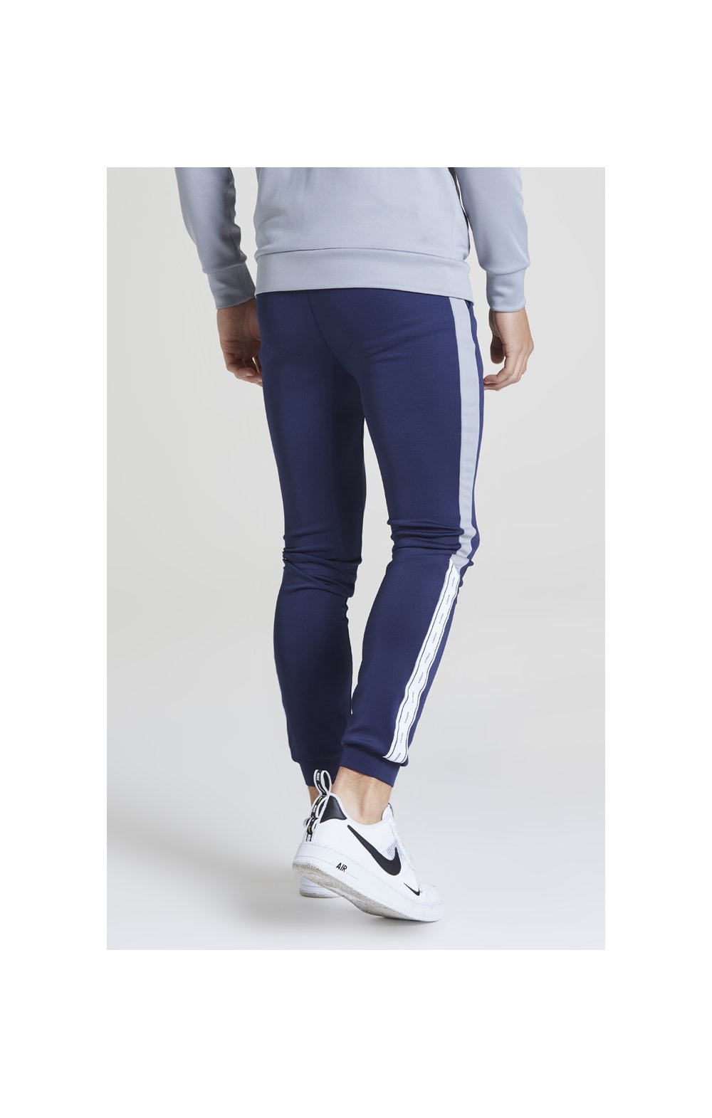 Load image into Gallery viewer, Illusive London Taped Joggers - Navy &amp; Grey (2)