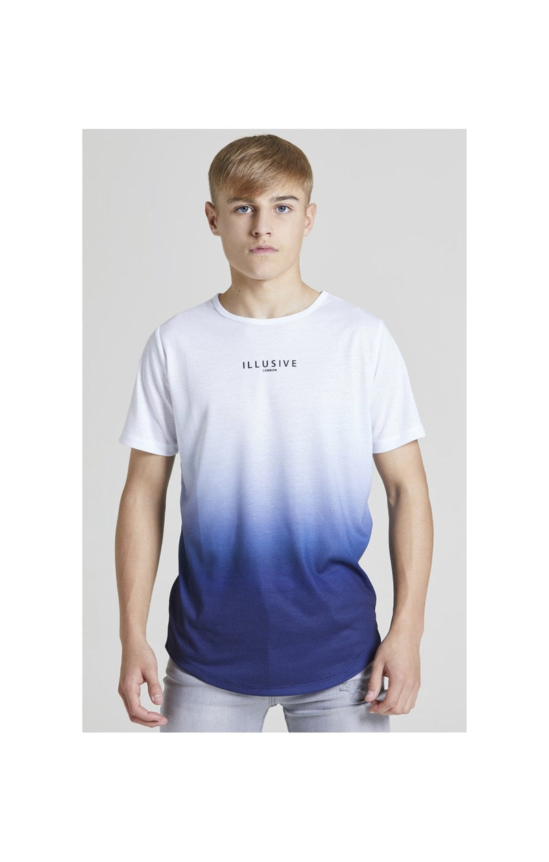 Illusive London Core Fade Tee – White & Navy