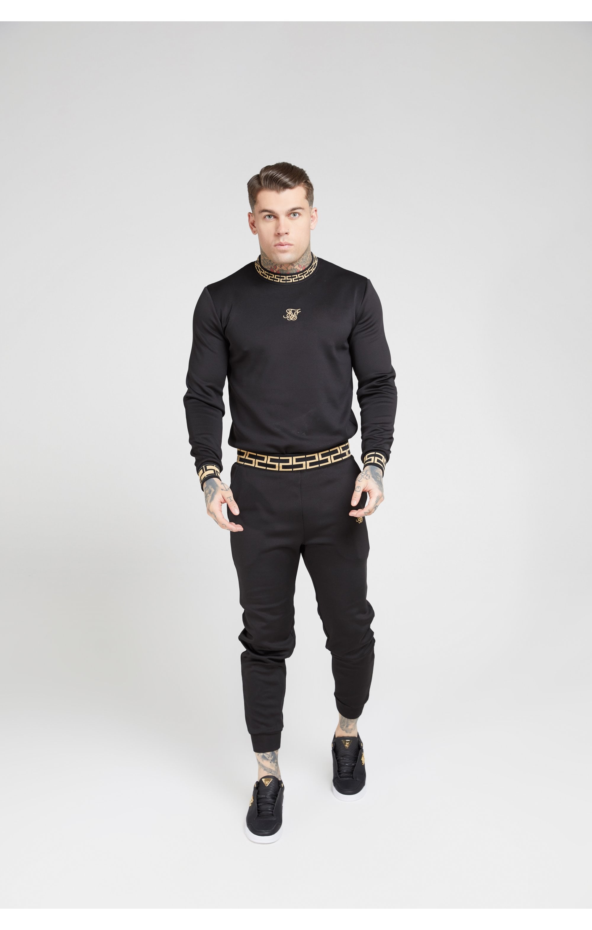 Load image into Gallery viewer, SikSilk Chain Rib Sweater – Black &amp; Gold (6)