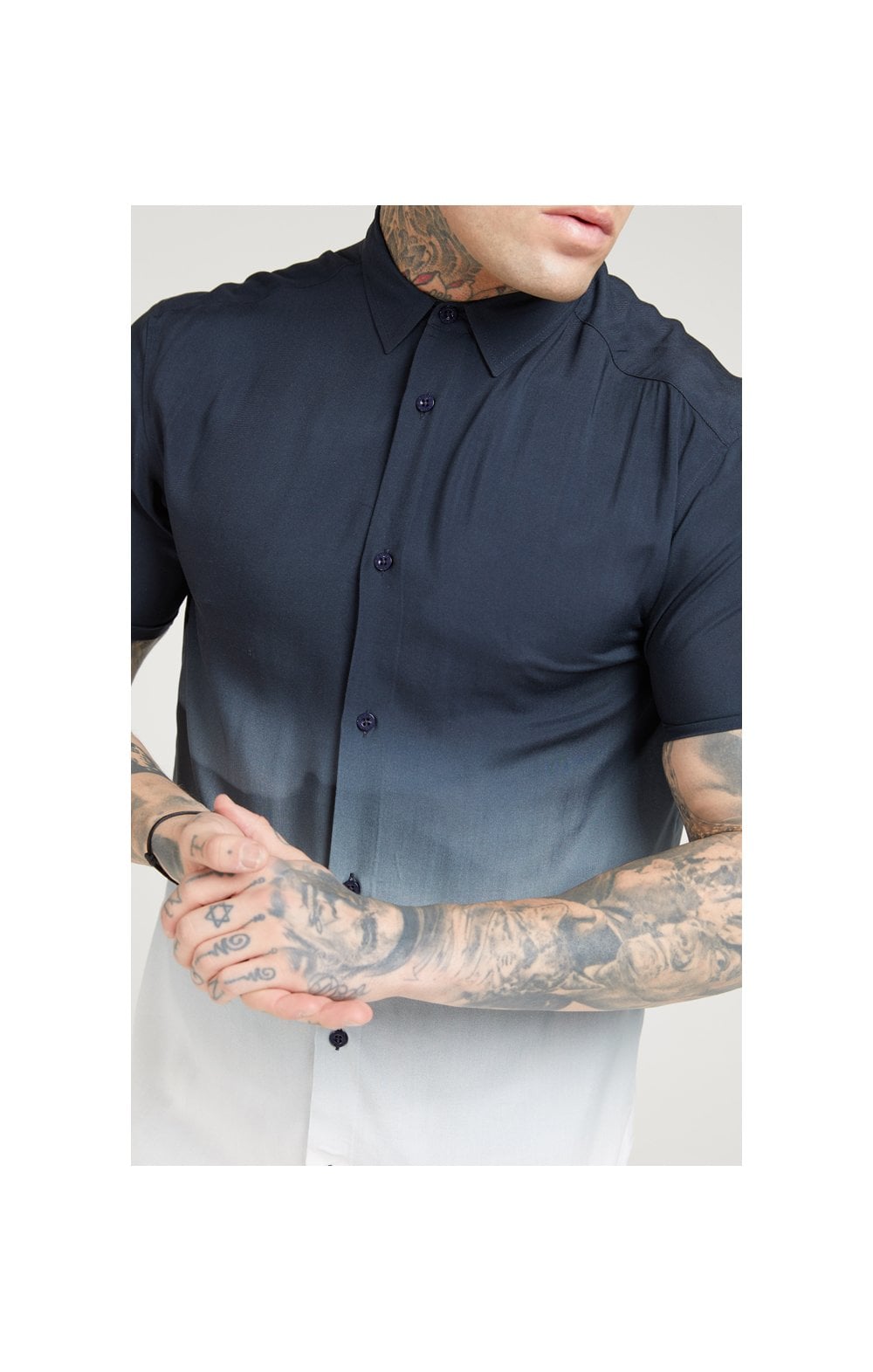 SikSilk Resort Shirt – Navy & White (1)