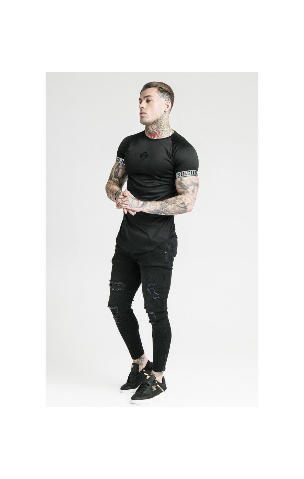 SikSilk S/S Iridescent Tech Tee - Black (2)