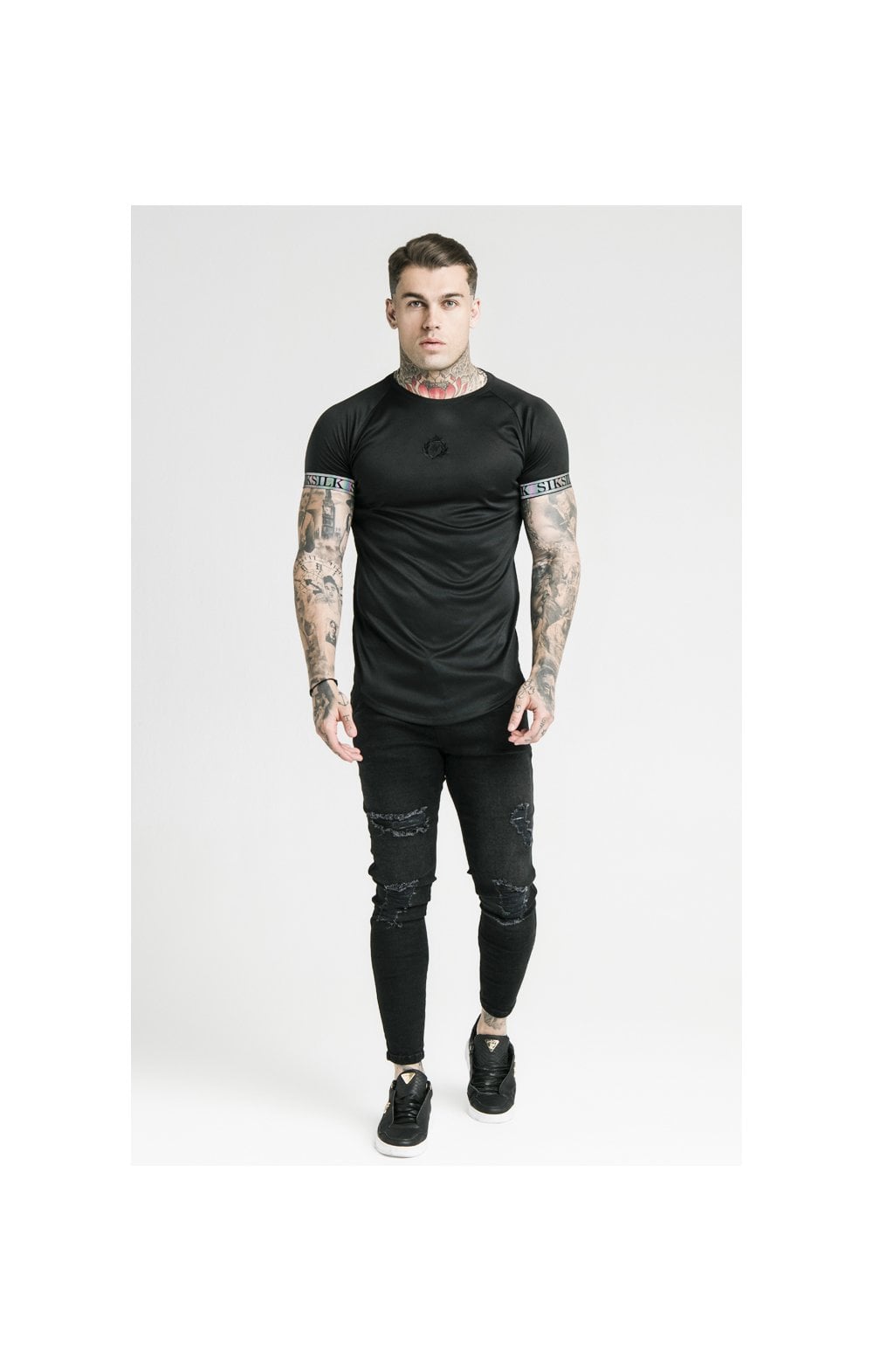 Load image into Gallery viewer, SikSilk S/S Iridescent Tech Tee - Black (3)