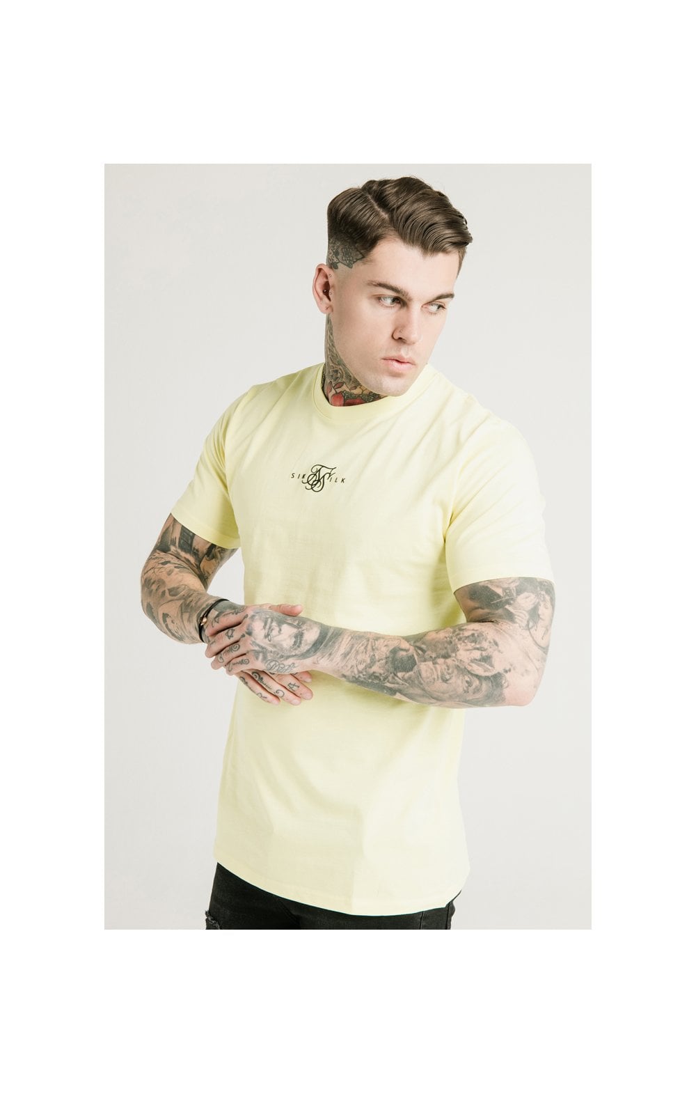 SikSilk Square Hem Standard Tee - Washed Yellow