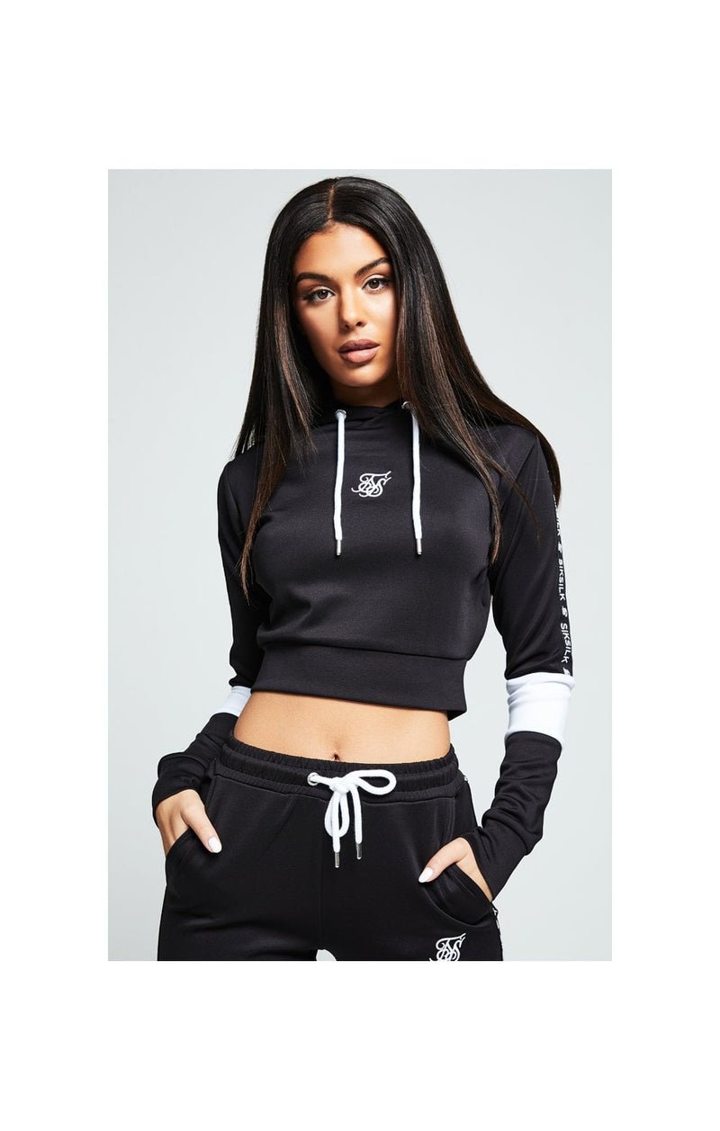 SikSilk Tape Hooded Track Top - Black & White