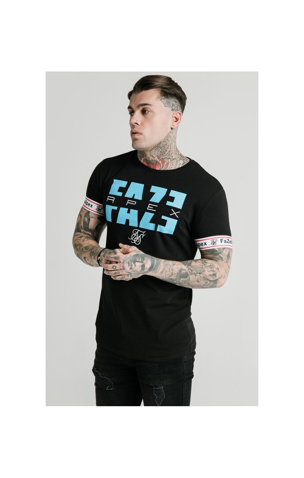 SikSilk x FaZe Apex Elastic Cuff Gym Tee - Black