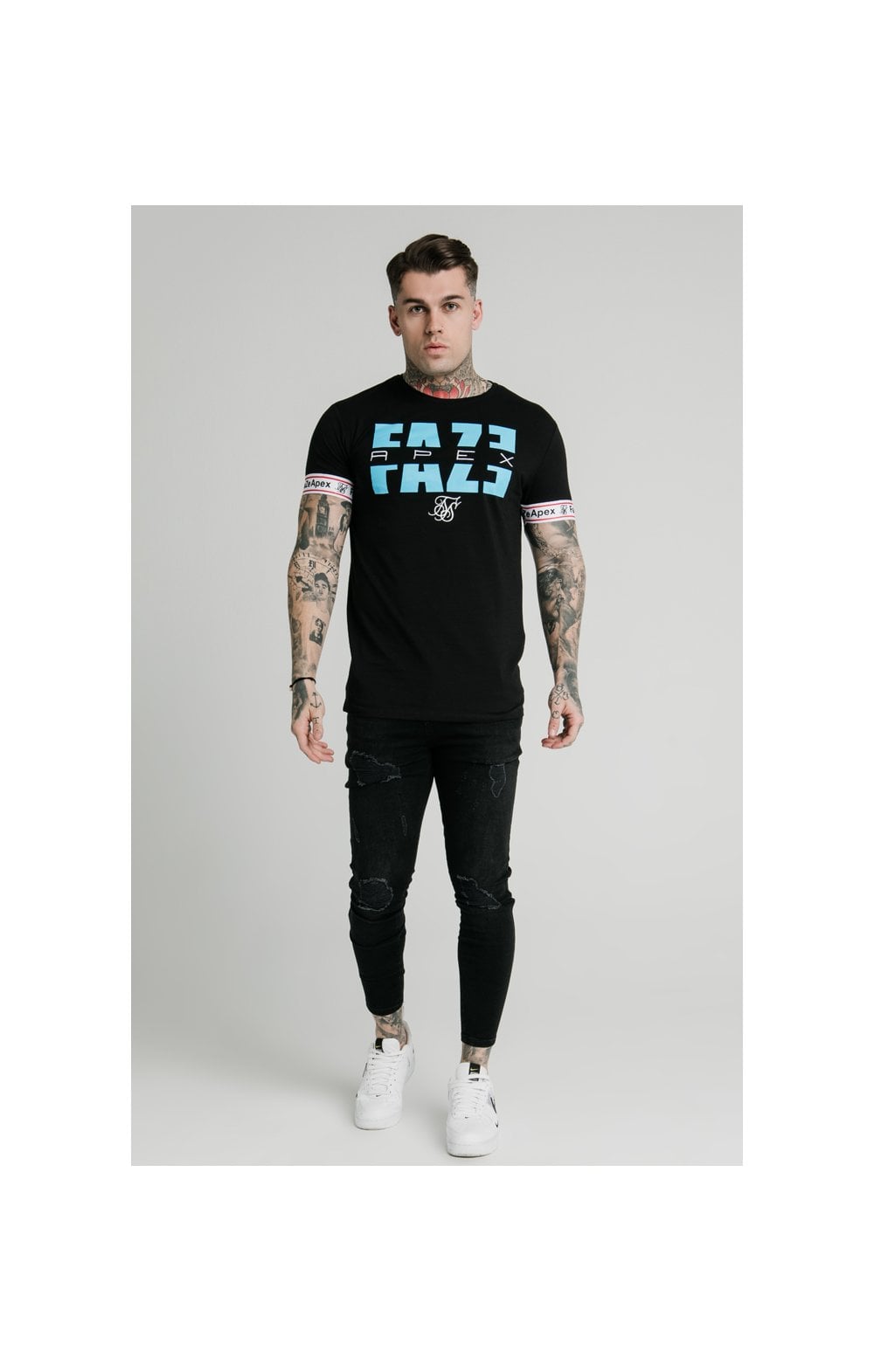 SikSilk x FaZe Apex Elastic Cuff Gym Tee - Black (2)