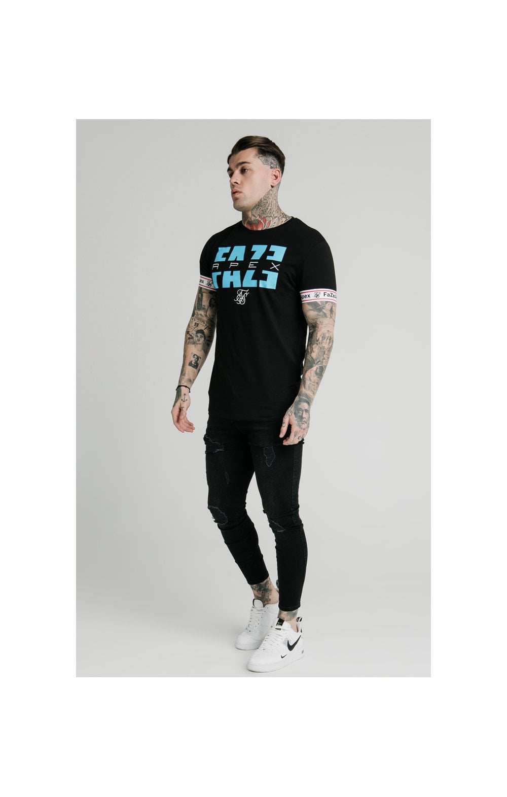 SikSilk x FaZe Apex Elastic Cuff Gym Tee - Black (3)