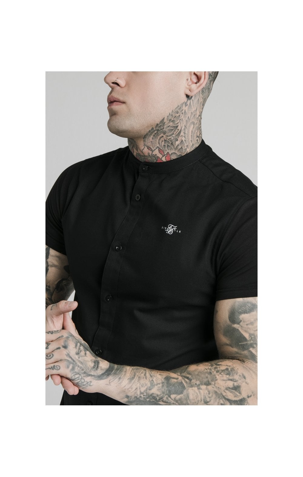 Black Short Sleeve Standard Collar Shirt (1)