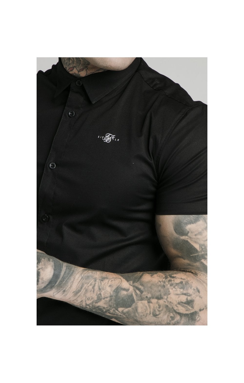 SikSilk S/S Standard Collar Shirt - Black (4)