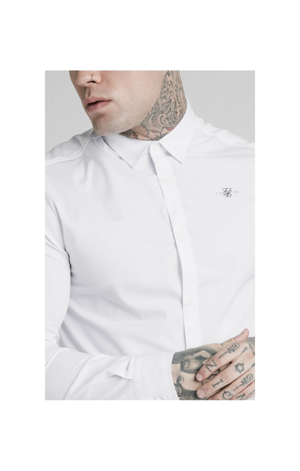 White Long Sleeve Standard Collar Shirt (1)