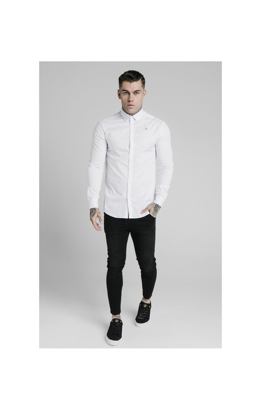 White Long Sleeve Standard Collar Shirt (2)