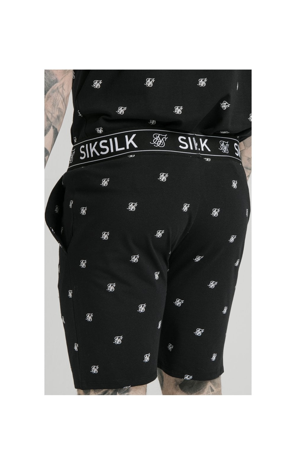 SikSilk Logo Jersey Shorts - Black (1)