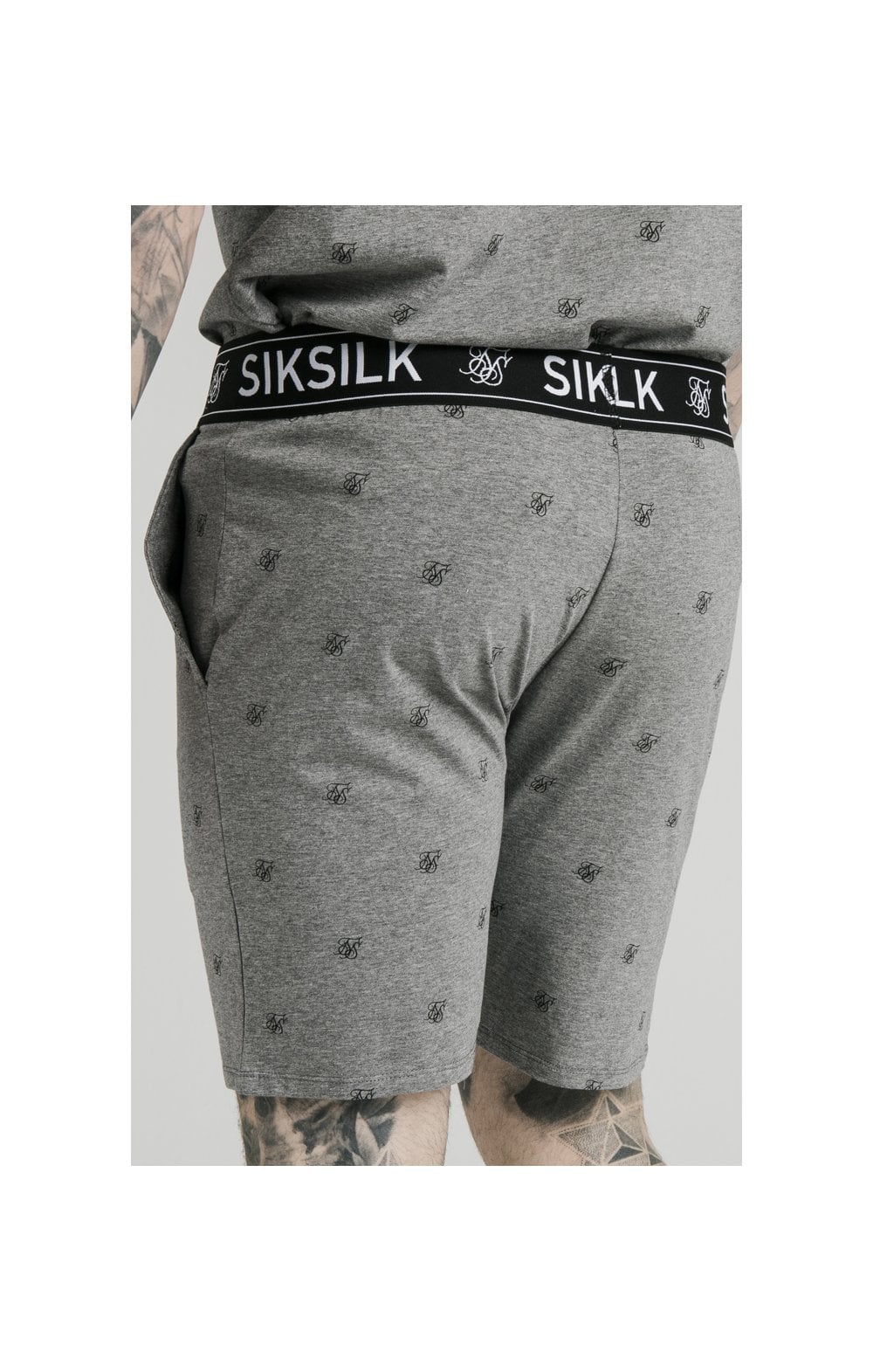 Load image into Gallery viewer, Grey Marl Logo Jersey Short (2)