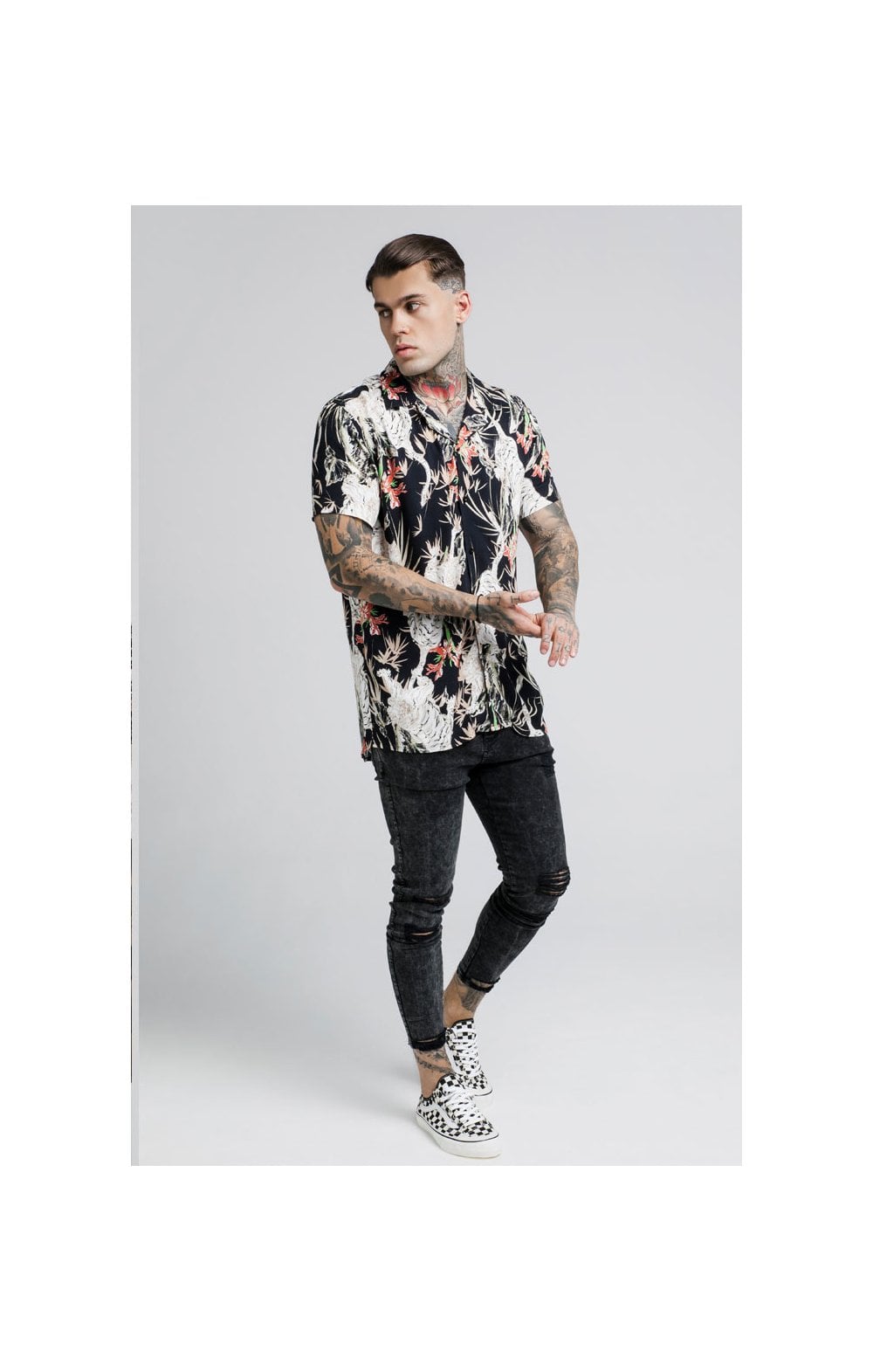 SikSilk Black Lion Resort Shirt – Black (4)