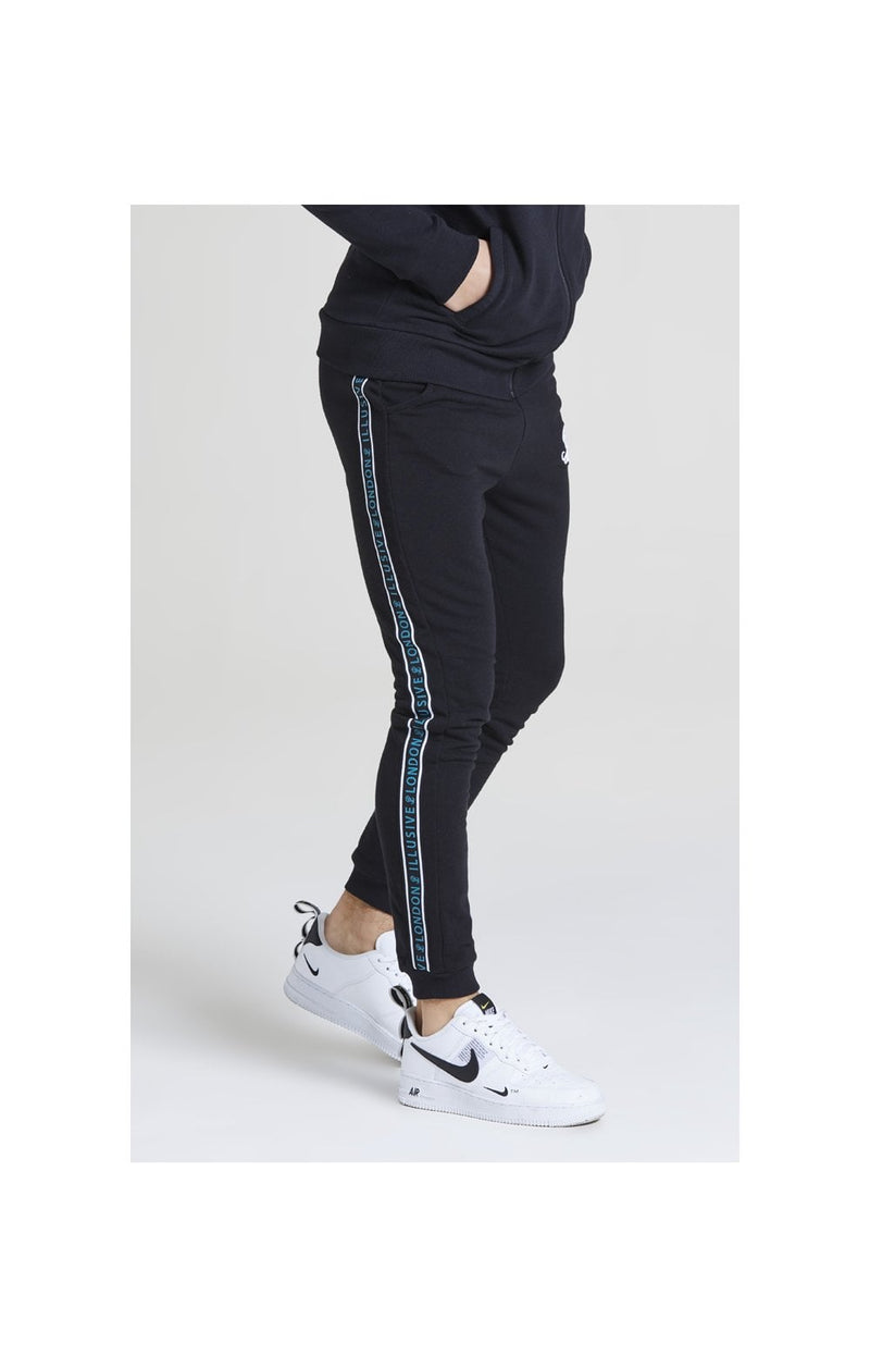 Illusive London Branded Joggers – Black & Teal Green (1)