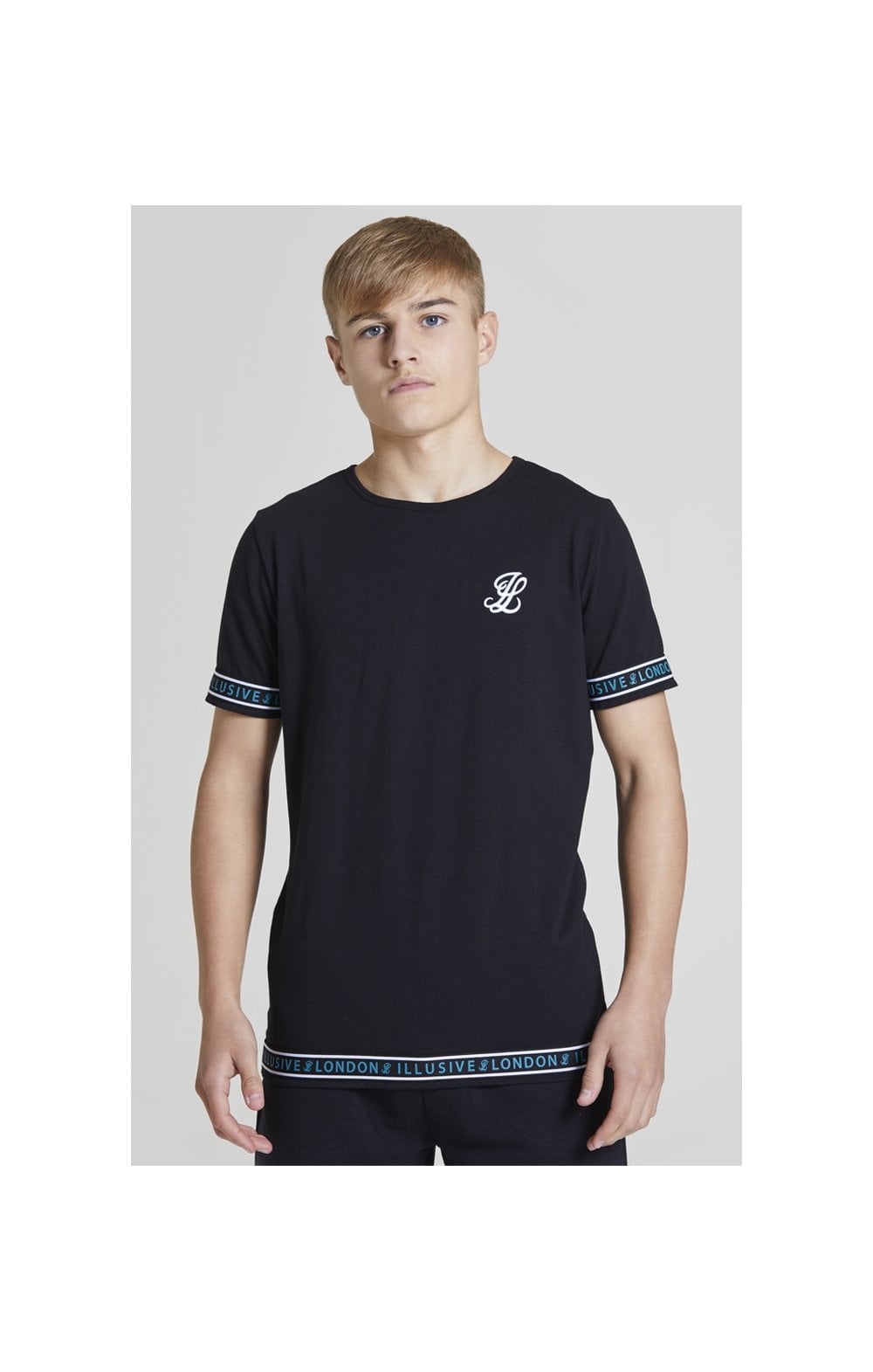 Load image into Gallery viewer, Illusive London Branded Tee - Black &amp; Teal Green