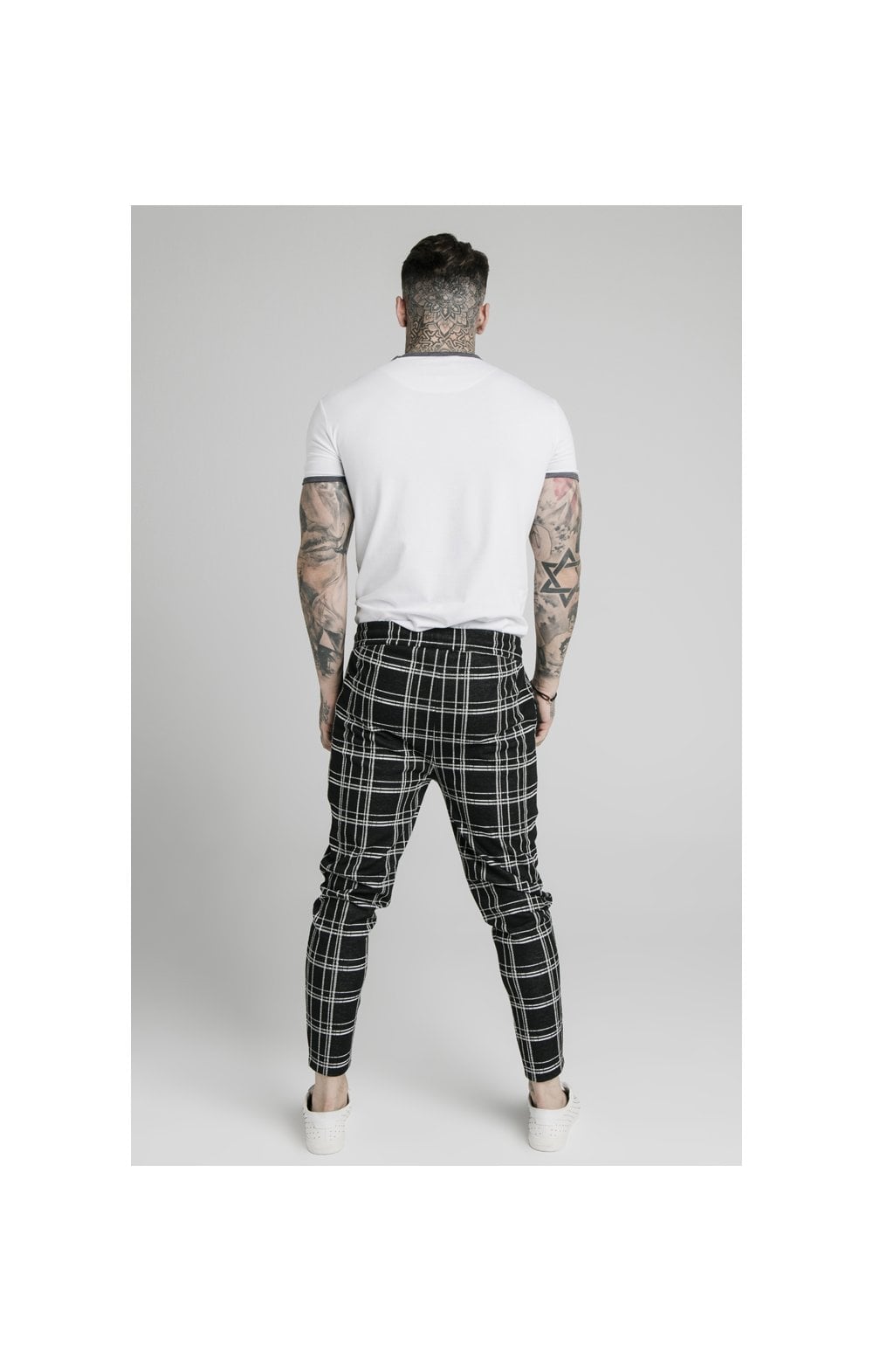 SikSilk Smart Cuff Pants - Black & White Check (5)