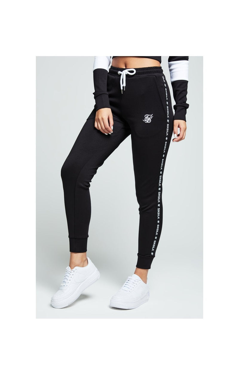 nike taped track pants black