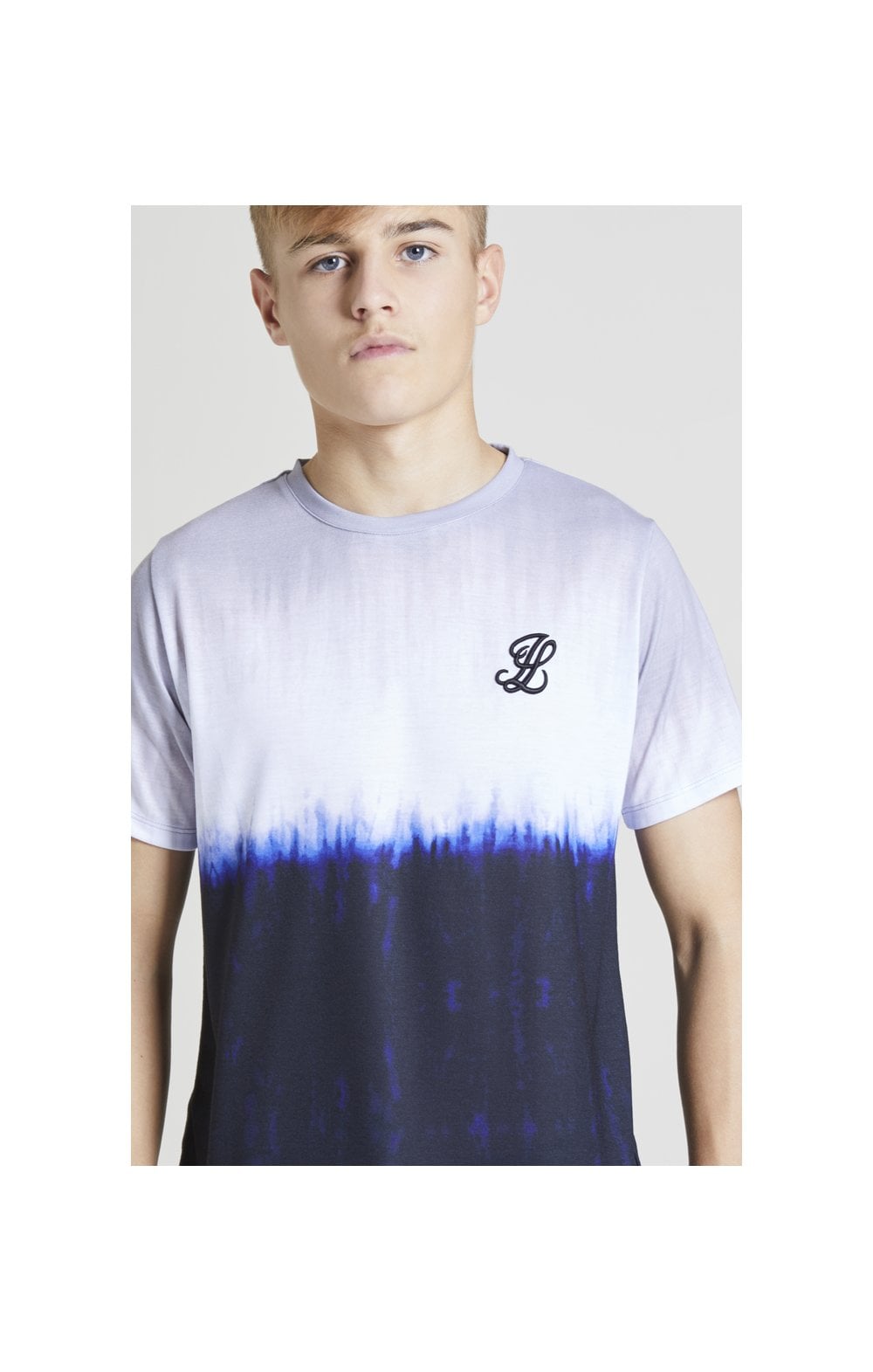 Illusive London Tie Dye Fade Tee - Grey,Navy & white (1)