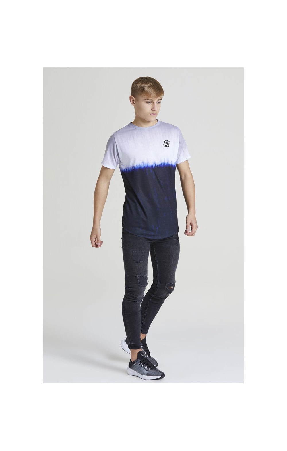 Illusive London Tie Dye Fade Tee - Grey,Navy & white (3)