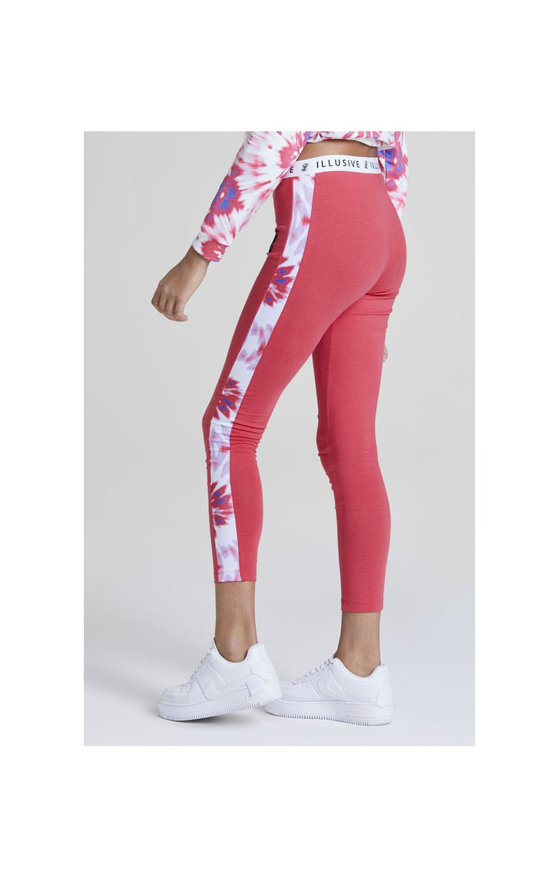 Illusive London Tie Dye Panelled Leggings - Pink (1)