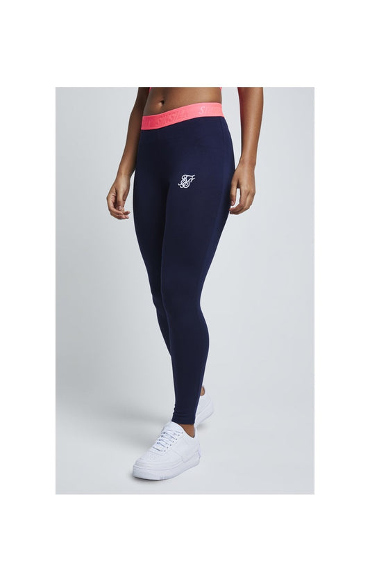 SikSilk Neon Tape Leggings – Navy
