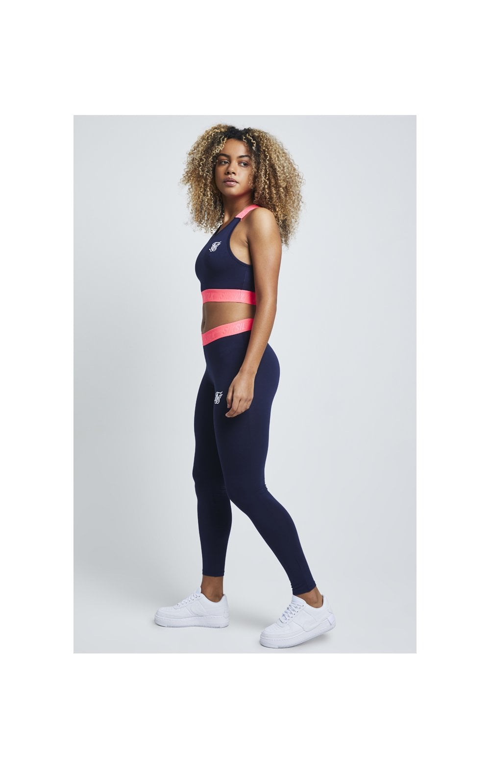 Load image into Gallery viewer, SikSilk Neon Tape Leggings – Navy (3)
