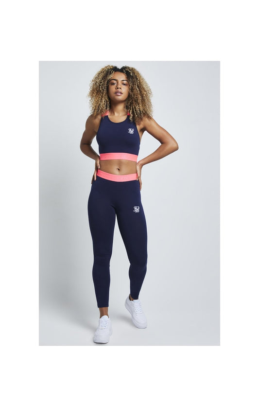 SikSilk Neon Tape Leggings – Navy
