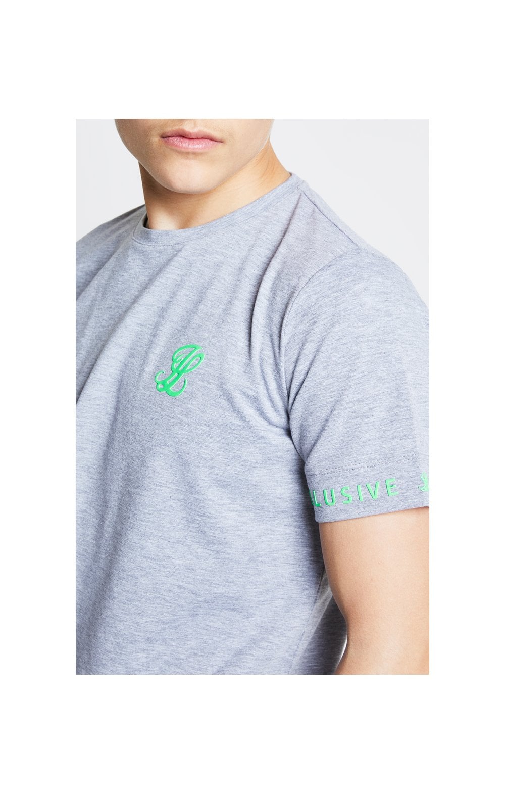 Illusive London Tee – Grey & Neon Green (1)