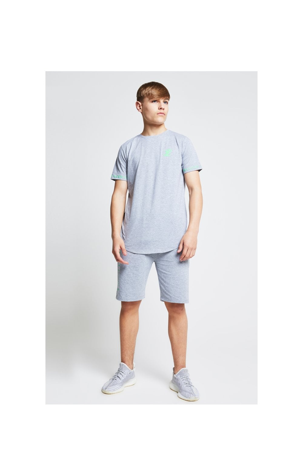 Illusive London Tee – Grey & Neon Green (4)