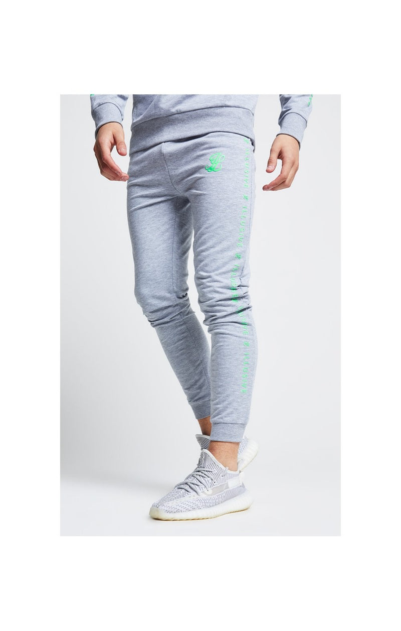 Illusive London Tape Cuffed Joggers - Grey & Neon Green