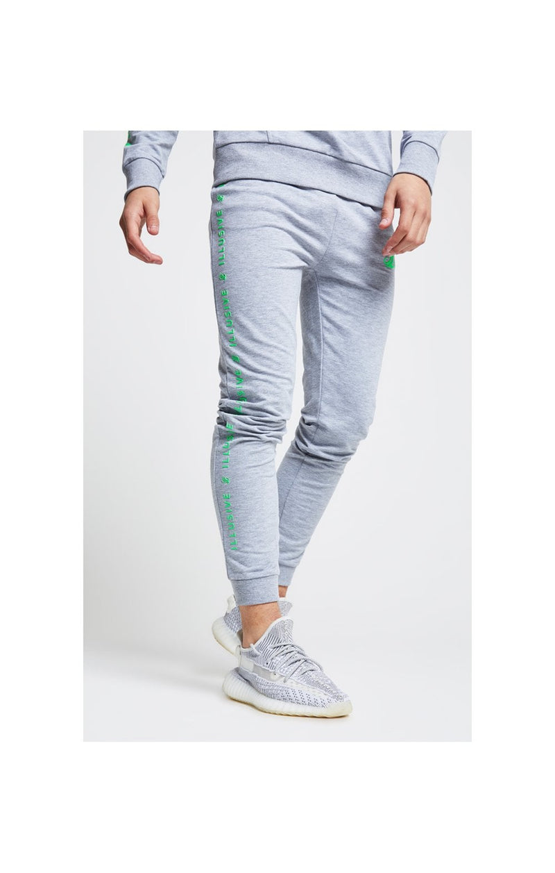 Illusive London Tape Cuffed Joggers - Grey & Neon Green (1)