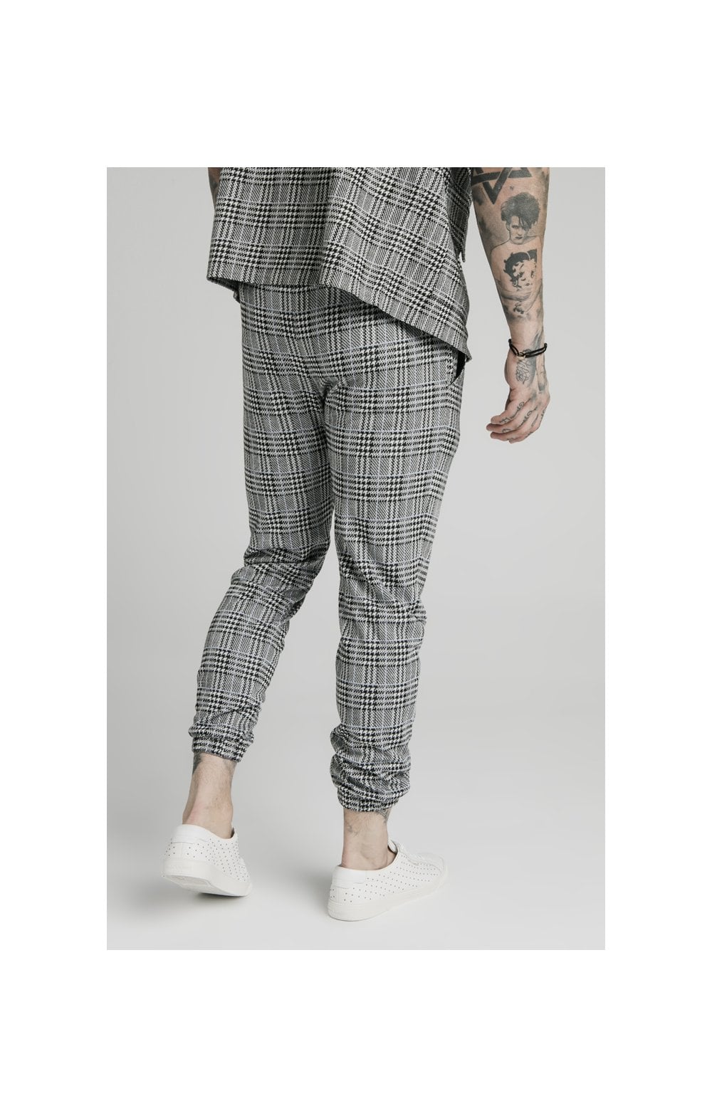 SikSilk Smart Cuff Pants - Grey Dogtooth (1)