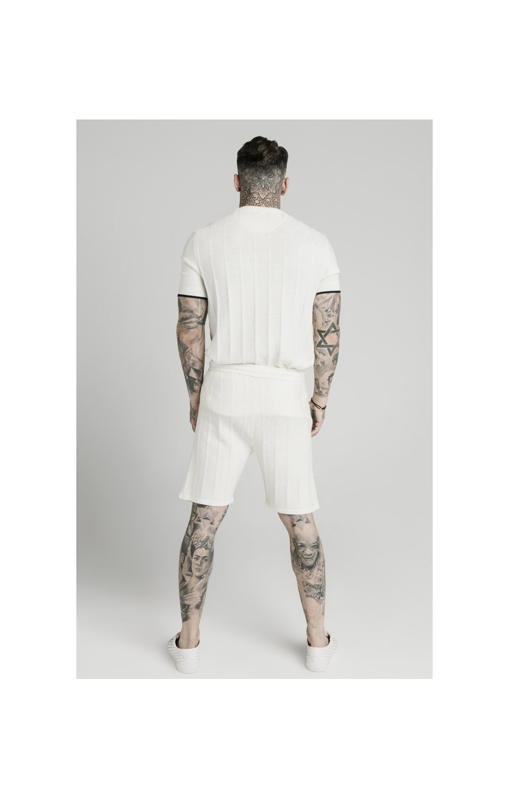 SikSilk Fitted Knit Tee - Off White (4)