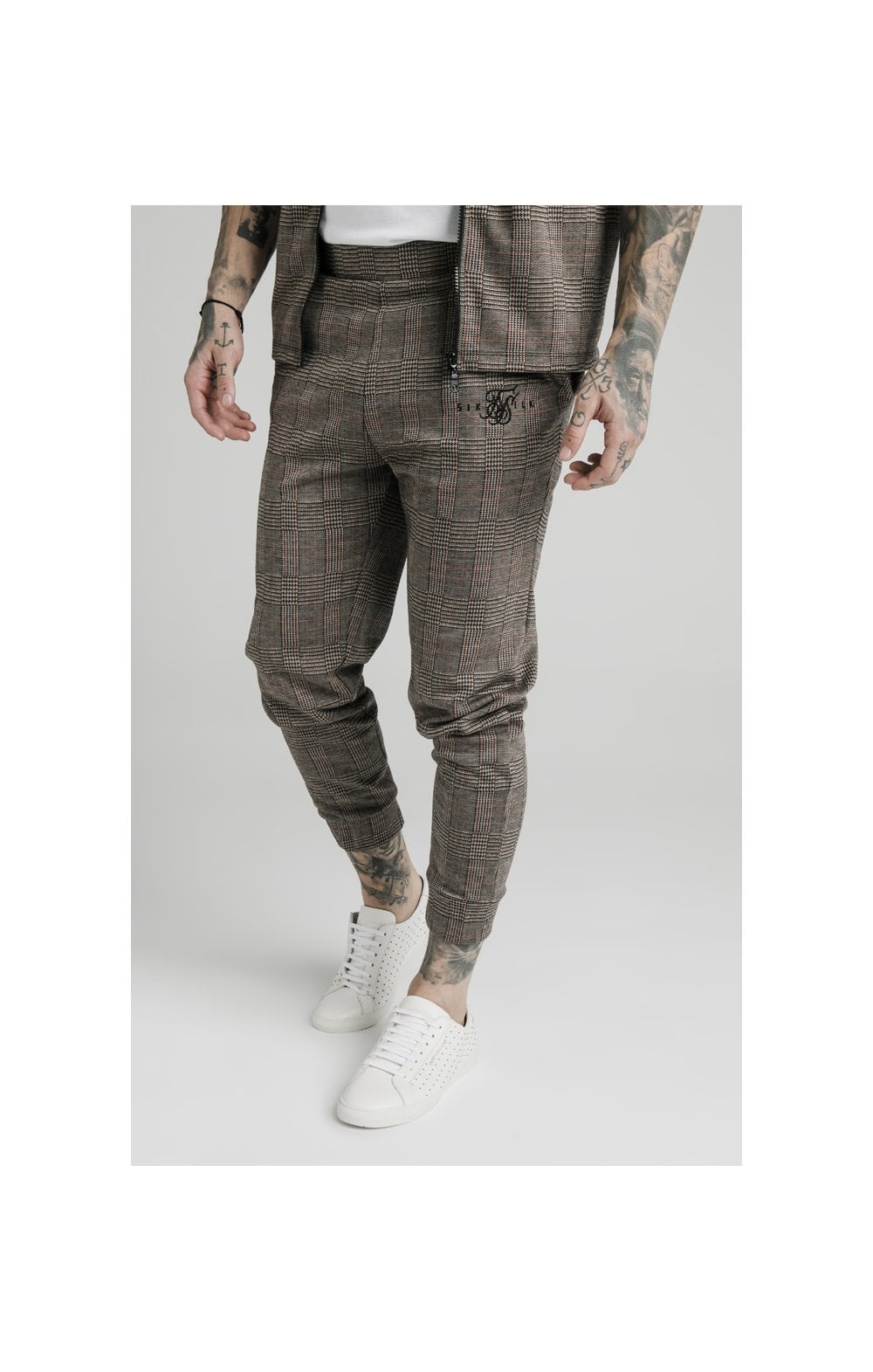 Load image into Gallery viewer, SikSilk Smart Cuff Pants - Brown Dogtooth