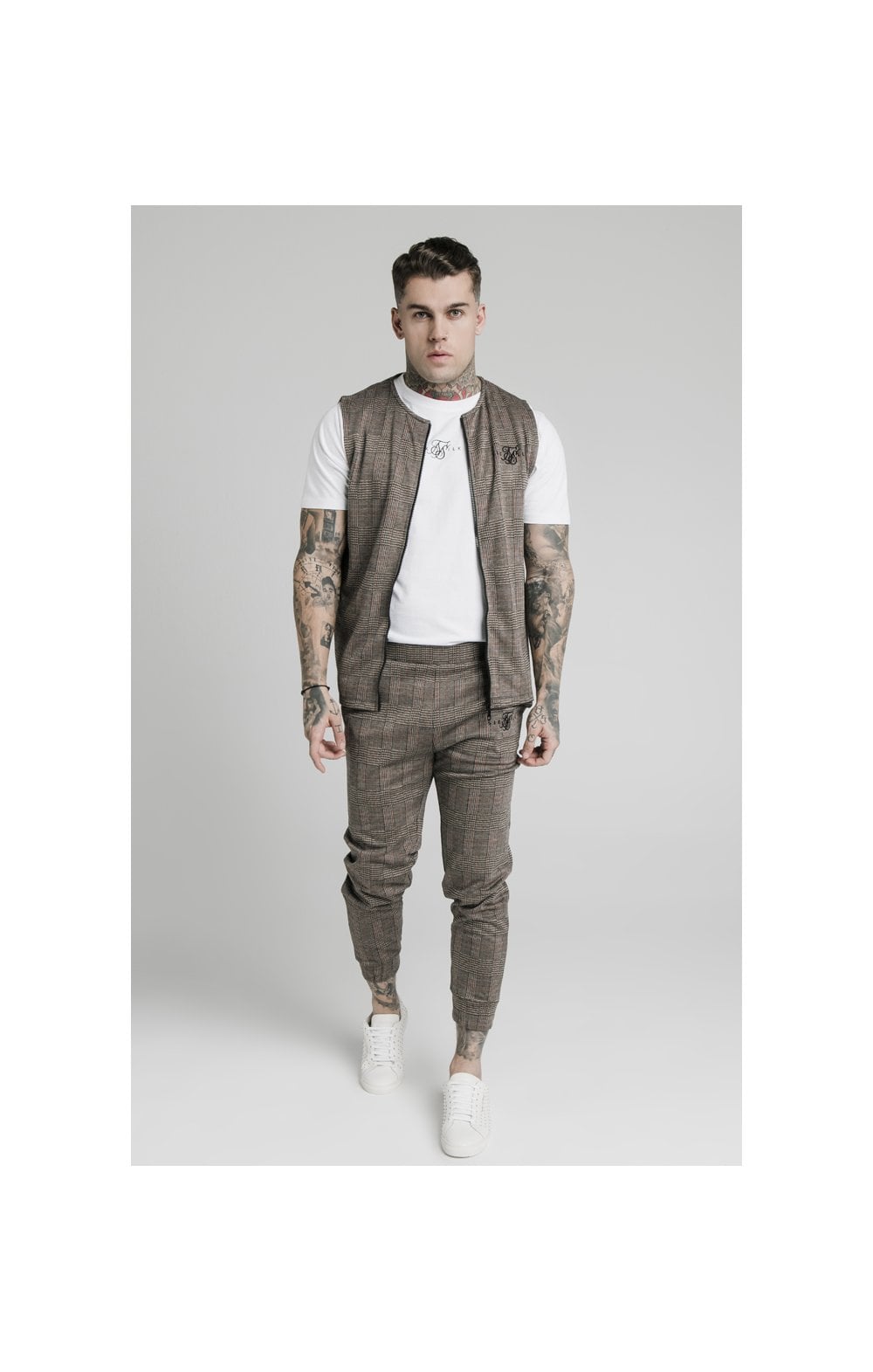 Load image into Gallery viewer, SikSilk Smart Cuff Pants - Brown Dogtooth (3)