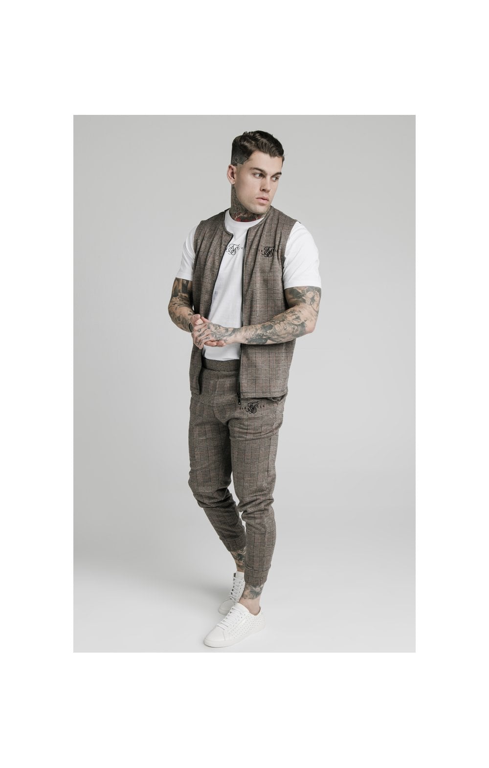Load image into Gallery viewer, SikSilk Smart Cuff Pants - Brown Dogtooth (5)