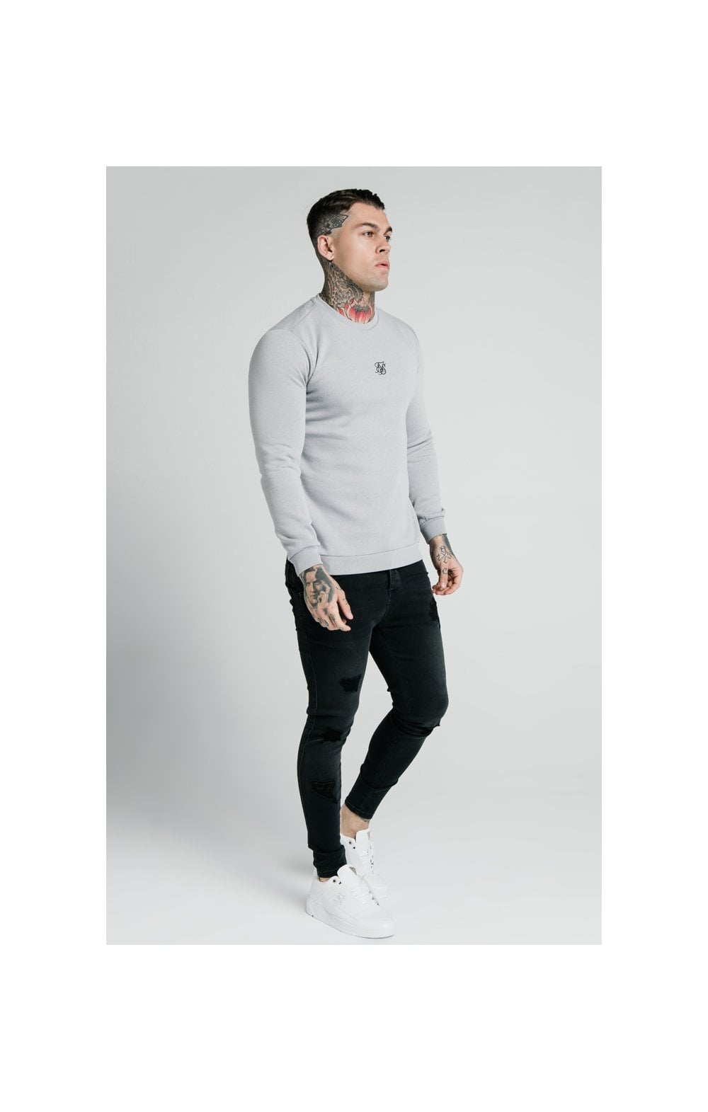 SikSilk Central Logo Sweater - Grey (2)