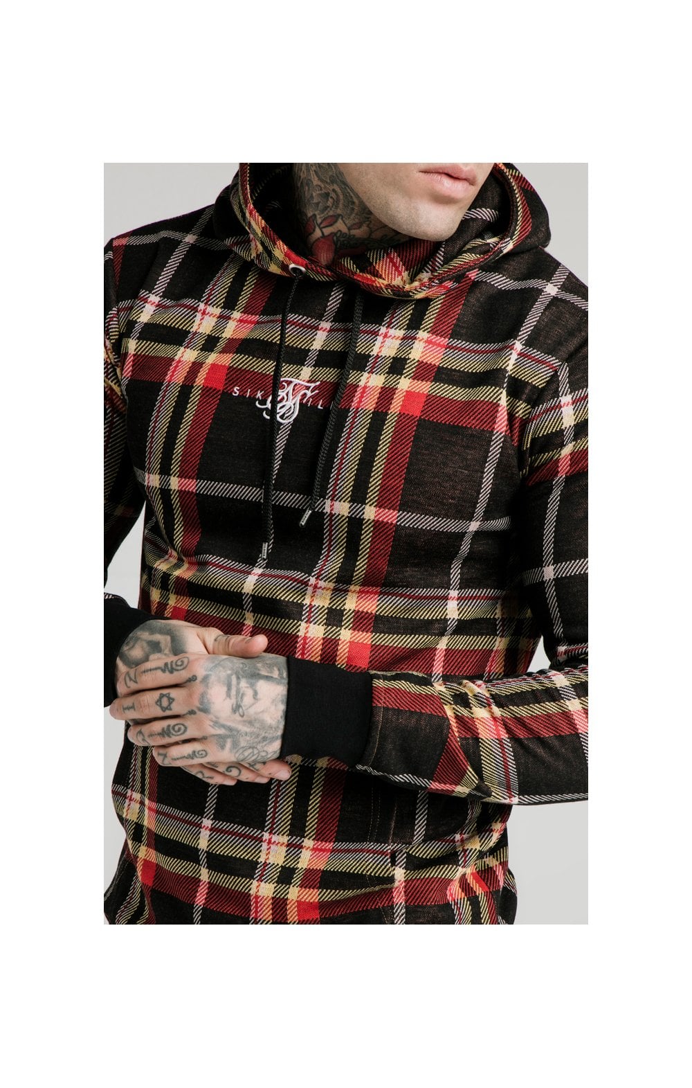 SikSilk Smart Overhead Hoodie - Multi Grain Check (1)